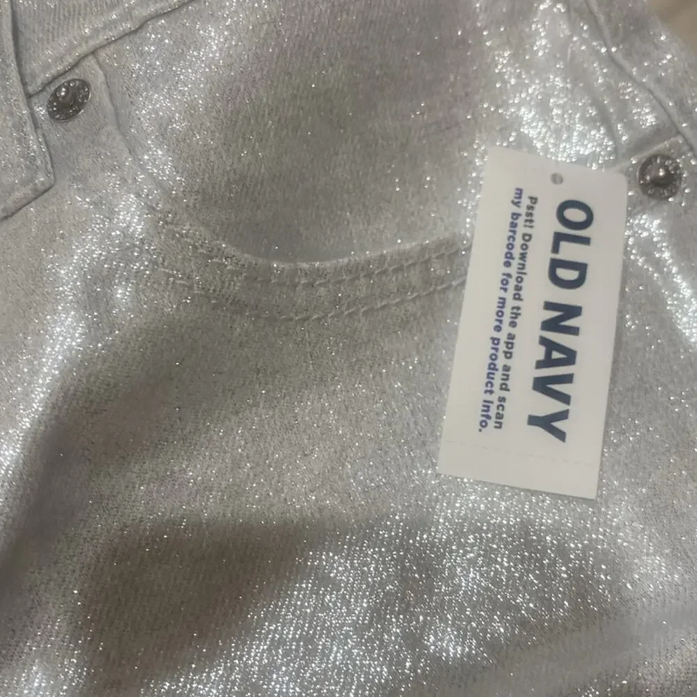 Old Navy Silver Shine Mid-Rise OG Mini Skirt